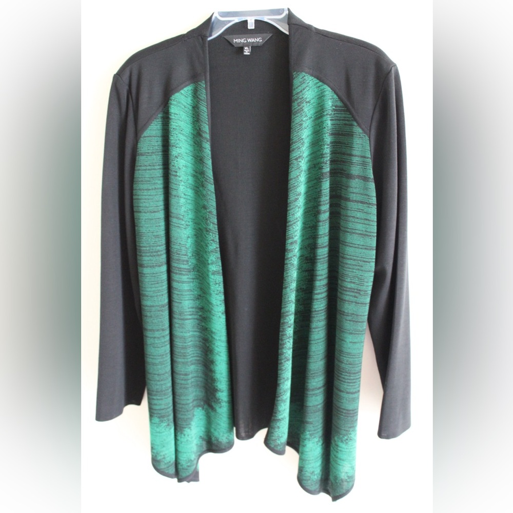 Ming Wang Green Cardigan Sweater Size XL